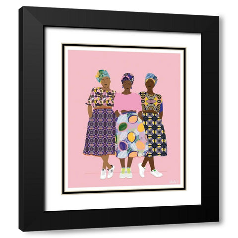 Girlzband Black Modern Wood Framed Art Print with Double Matting by BRAUN Studio
