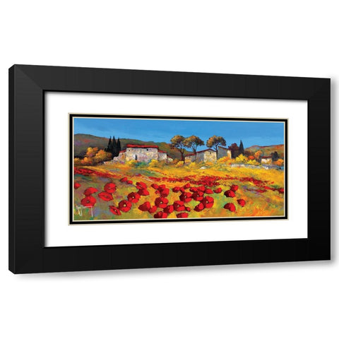 Le Hameau Black Modern Wood Framed Art Print with Double Matting by Keiflin, Roger