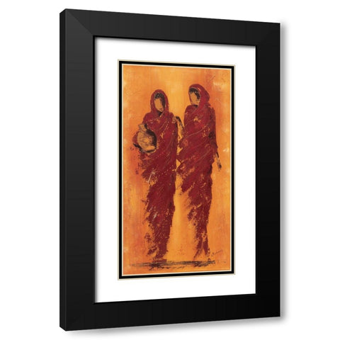 Femmes marocaines I Black Modern Wood Framed Art Print with Double Matting by Johanna