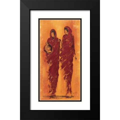 Femmes marocaines I Black Modern Wood Framed Art Print with Double Matting by Johanna
