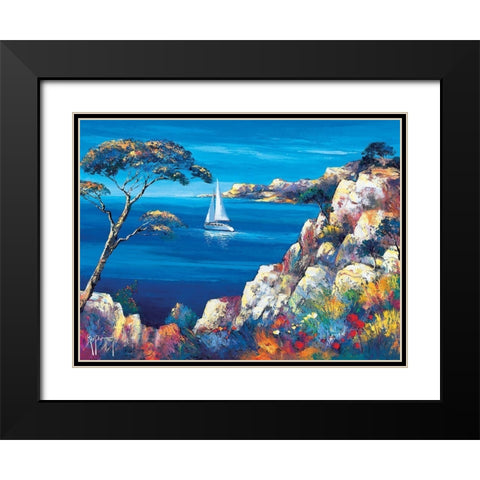 Le depart Black Modern Wood Framed Art Print with Double Matting by Keiflin, Roger