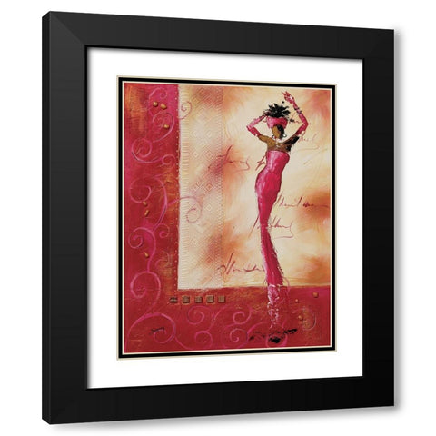 Allez venez danser I Black Modern Wood Framed Art Print with Double Matting by Johanna