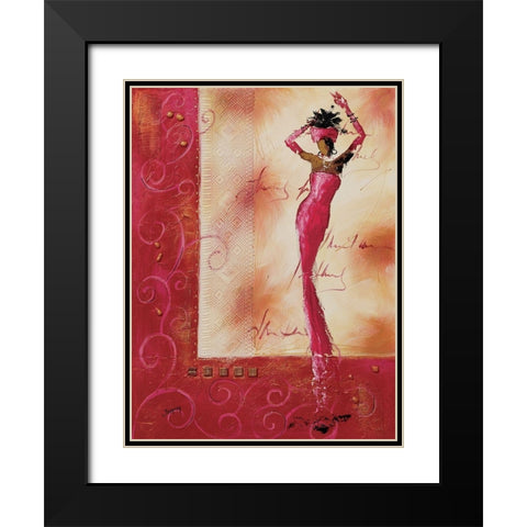 Allez venez danser I Black Modern Wood Framed Art Print with Double Matting by Johanna