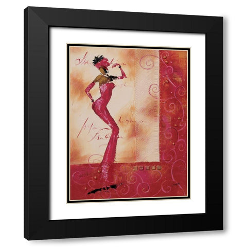 Allez venez danser II Black Modern Wood Framed Art Print with Double Matting by Johanna