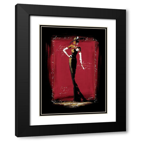 Elegantes I Black Modern Wood Framed Art Print with Double Matting by Johanna