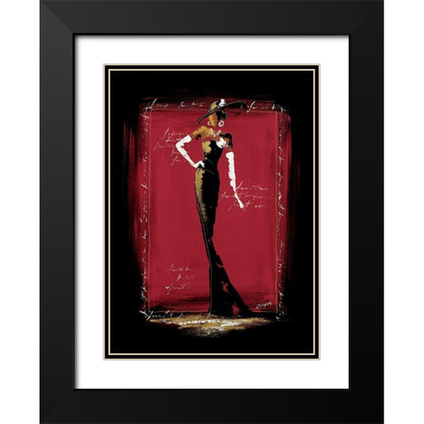 Elegantes I Black Modern Wood Framed Art Print with Double Matting by Johanna
