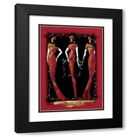 Elegantes II Black Modern Wood Framed Art Print with Double Matting by Johanna