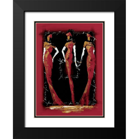 Elegantes II Black Modern Wood Framed Art Print with Double Matting by Johanna