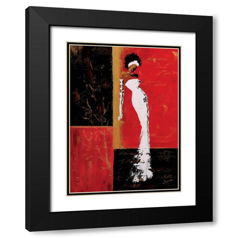 En rouge et or I Black Modern Wood Framed Art Print with Double Matting by Johanna
