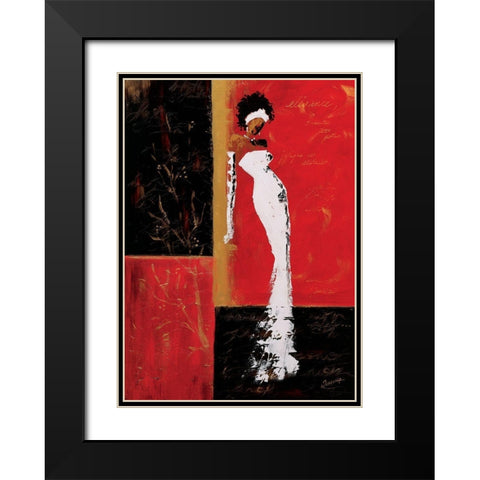 En rouge et or I Black Modern Wood Framed Art Print with Double Matting by Johanna
