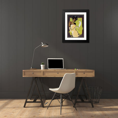 La lettre damour I Black Modern Wood Framed Art Print with Double Matting by Johanna