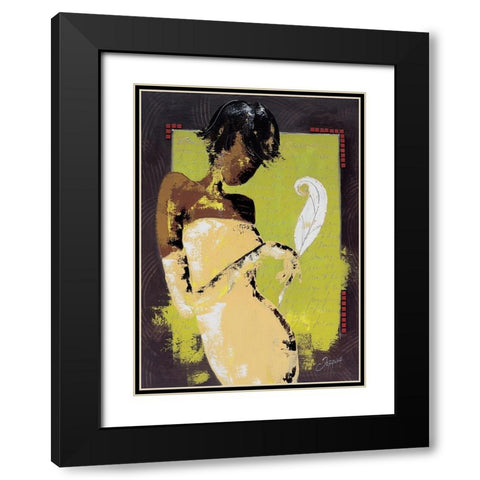 La lettre damour I Black Modern Wood Framed Art Print with Double Matting by Johanna