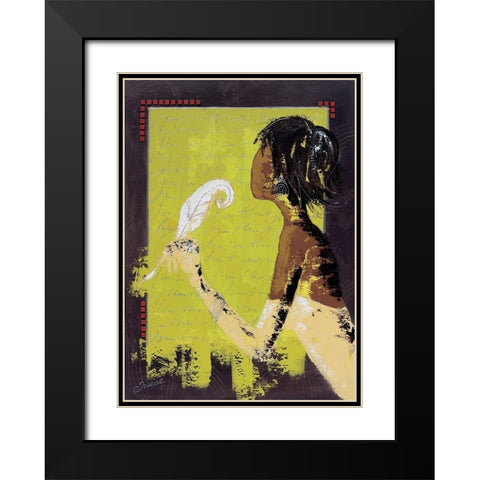 La lettre damour II Black Modern Wood Framed Art Print with Double Matting by Johanna