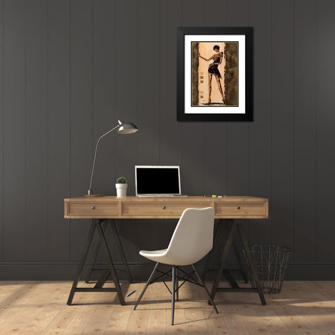 Audacieuse II Black Modern Wood Framed Art Print with Double Matting by Johanna