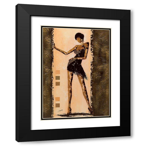 Audacieuse II Black Modern Wood Framed Art Print with Double Matting by Johanna