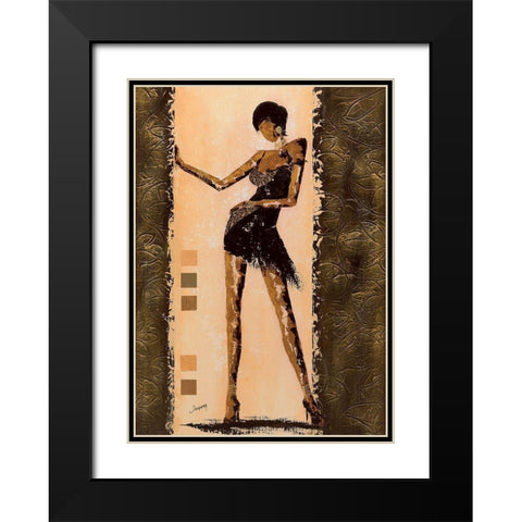 Audacieuse II Black Modern Wood Framed Art Print with Double Matting by Johanna