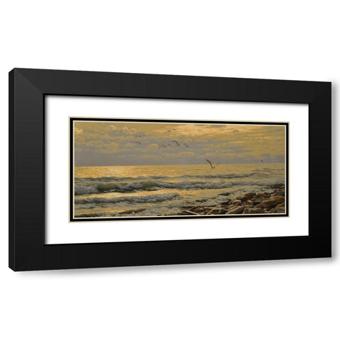 Warm Sea II Black Modern Wood Framed Art Print with Double Matting by Adamov, Alexey