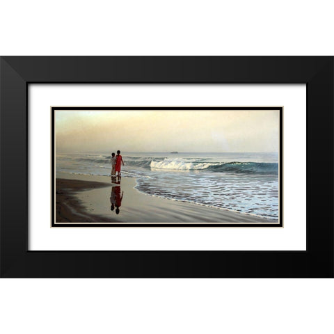 By the Sea Black Modern Wood Framed Art Print with Double Matting by Adamov, Alexey