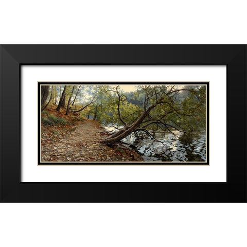 Autumn in Caricino Black Modern Wood Framed Art Print with Double Matting by Adamov, Alexey