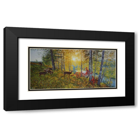 Autumn Day Black Modern Wood Framed Art Print with Double Matting by Adamov, Alexey