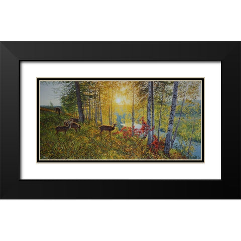 Autumn Day Black Modern Wood Framed Art Print with Double Matting by Adamov, Alexey
