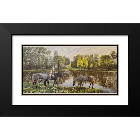 The Morning Black Modern Wood Framed Art Print with Double Matting by Adamov, Alexey