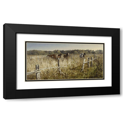 On the Field Black Modern Wood Framed Art Print with Double Matting by Adamov, Alexey