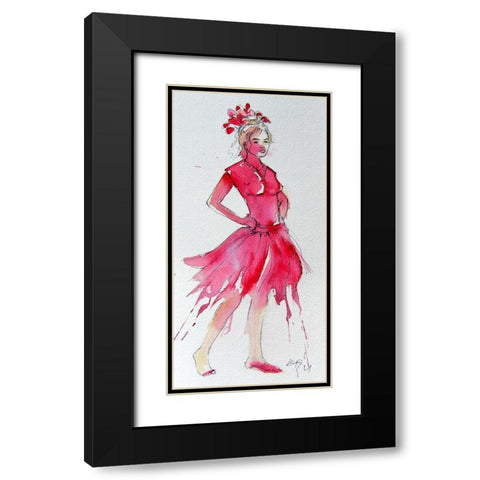 Girl in Red Black Modern Wood Framed Art Print with Double Matting by Kovacs, Anna Brigite