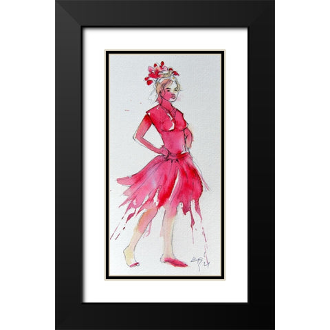 Girl in Red Black Modern Wood Framed Art Print with Double Matting by Kovacs, Anna Brigite