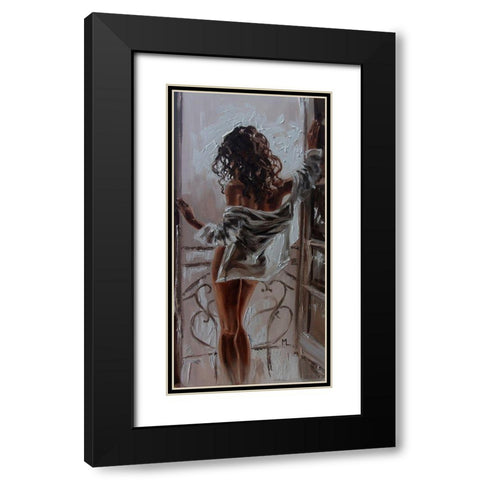 I am Waiting for You Black Modern Wood Framed Art Print with Double Matting by Luniak, Monika