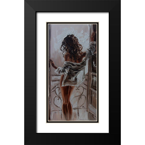 I am Waiting for You Black Modern Wood Framed Art Print with Double Matting by Luniak, Monika