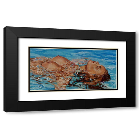 Relax Time Black Modern Wood Framed Art Print with Double Matting by Luniak, Monika