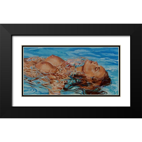 Relax Time Black Modern Wood Framed Art Print with Double Matting by Luniak, Monika
