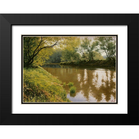 Sunshine Day Black Modern Wood Framed Art Print with Double Matting by Adamov, Alexey