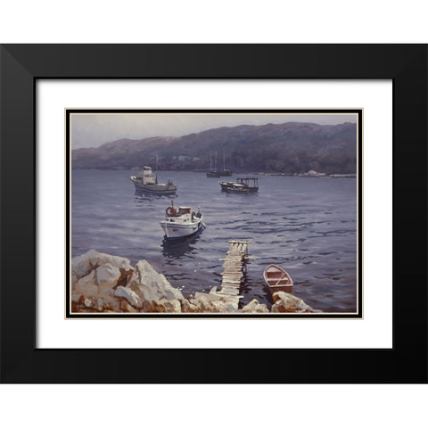 In the Bay Black Modern Wood Framed Art Print with Double Matting by Adamov, Alexey