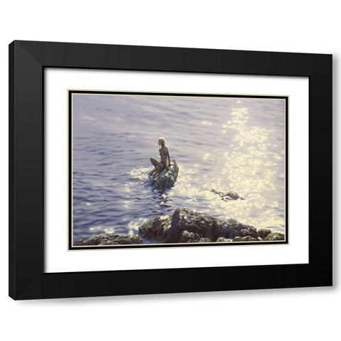 Mermaid by Sunshine Water Black Modern Wood Framed Art Print with Double Matting by Adamov, Alexey