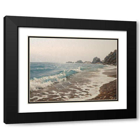 The Surf Black Modern Wood Framed Art Print with Double Matting by Adamov, Alexey