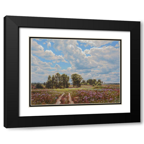 The Way Black Modern Wood Framed Art Print with Double Matting by Adamov, Alexey