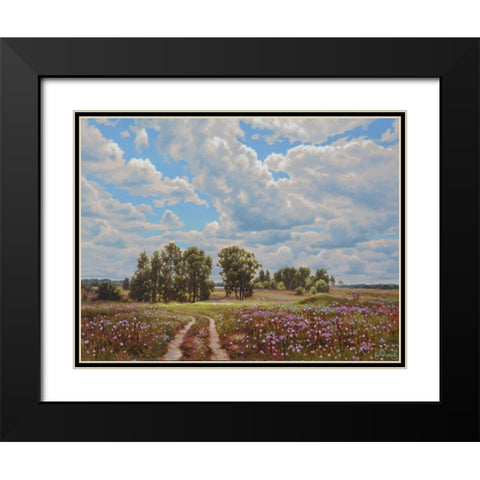 The Way Black Modern Wood Framed Art Print with Double Matting by Adamov, Alexey