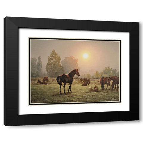 Satisfaction Black Modern Wood Framed Art Print with Double Matting by Adamov, Alexey