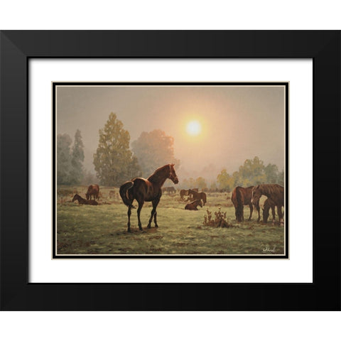 Satisfaction Black Modern Wood Framed Art Print with Double Matting by Adamov, Alexey