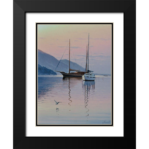 Morning Styllife Black Modern Wood Framed Art Print with Double Matting by Adamov, Alexey