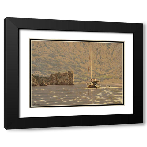 Near Gurzuf Black Modern Wood Framed Art Print with Double Matting by Adamov, Alexey