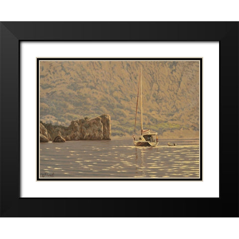 Near Gurzuf Black Modern Wood Framed Art Print with Double Matting by Adamov, Alexey