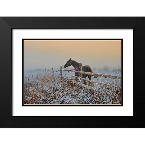White Frost Black Modern Wood Framed Art Print with Double Matting by Adamov, Alexey