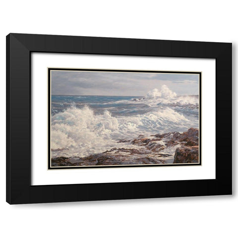 By Foam Water Black Modern Wood Framed Art Print with Double Matting by Adamov, Alexey