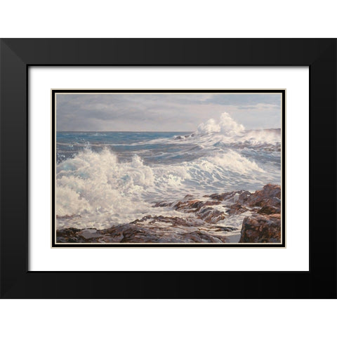 By Foam Water Black Modern Wood Framed Art Print with Double Matting by Adamov, Alexey