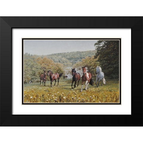 Enjoy the Space Black Modern Wood Framed Art Print with Double Matting by Adamov, Alexey