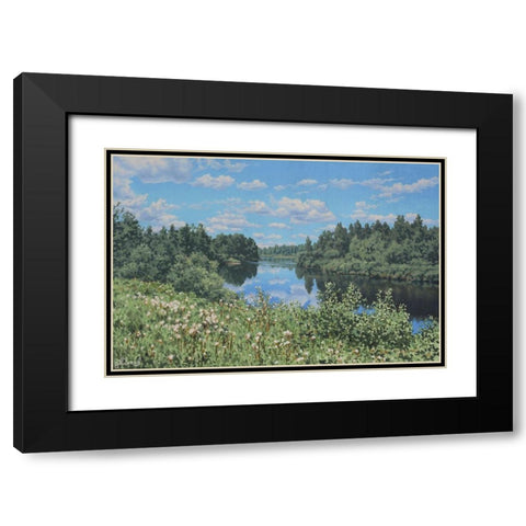 Landscape Black Modern Wood Framed Art Print with Double Matting by Adamov, Alexey