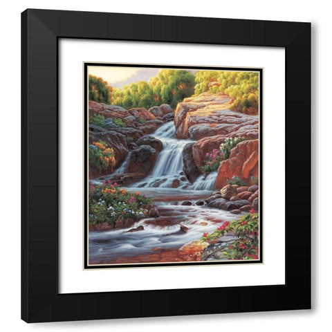 Waterfall I Black Modern Wood Framed Art Print with Double Matting by Smith, Ethan